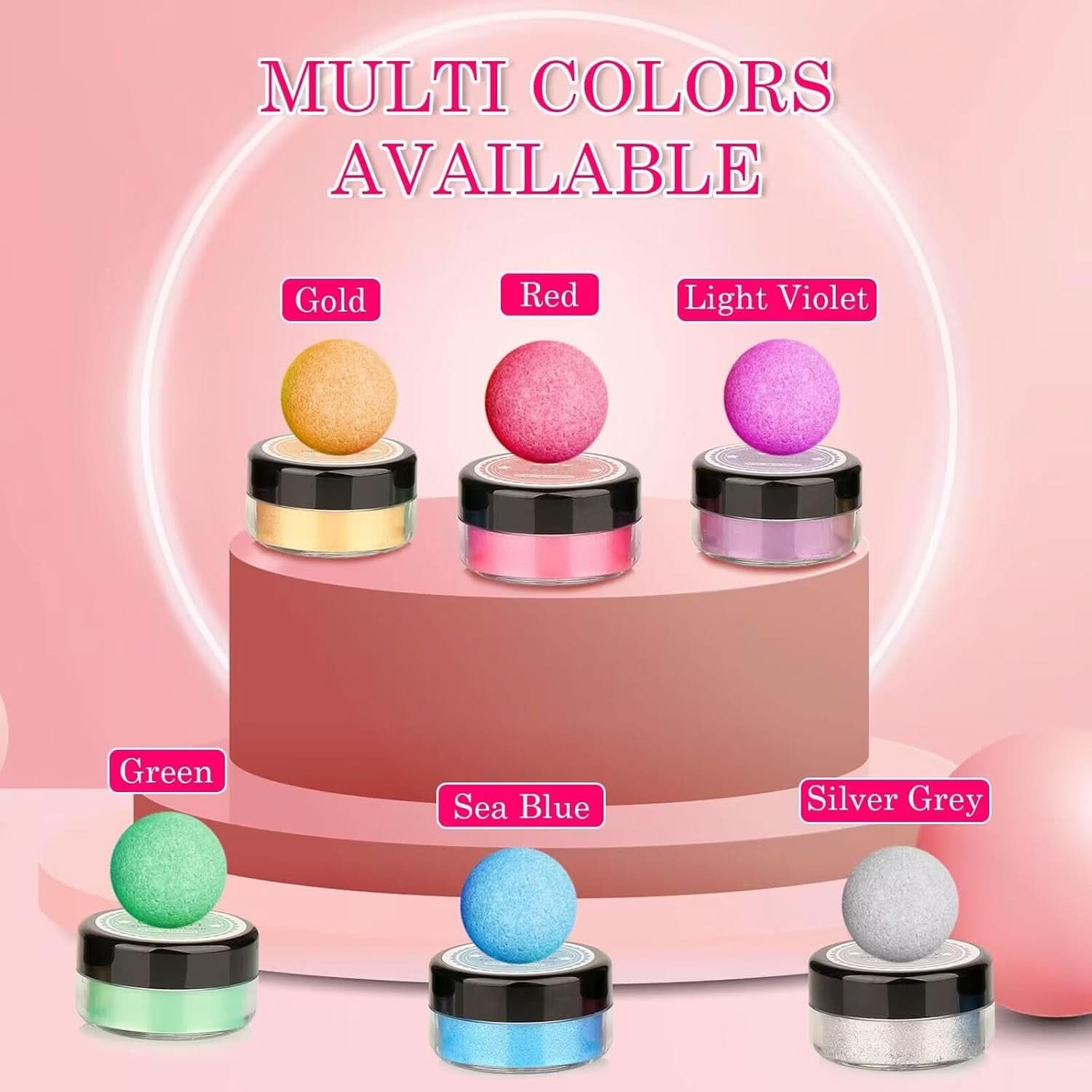 Glitter commestibili, Set da 4 o 6 tonalità di colore, 4 grammi per prodotto Glitter Naty Shop