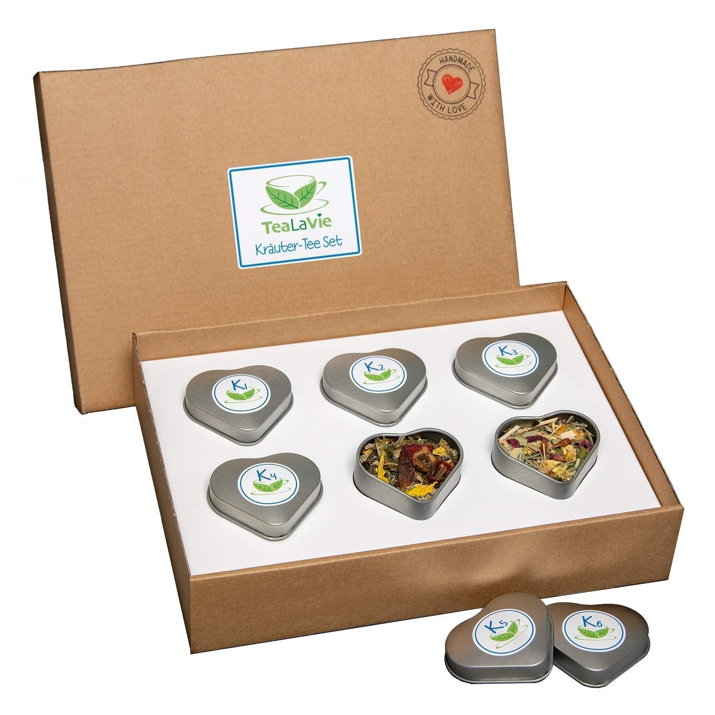 Tealavie Set regalo di 6 tè alla frutta (60 g) Set campione Confezione regalo Grazie Idee regalo per le colleghe Festa della mamma 2024