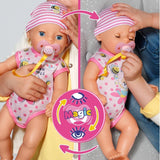 BABY Born Lena (bambina) 36 cm, bambola con 7 funzioni per bambini da 1 anno, funziona senza batteria, bambola grande 36 cm, 834596 Zapf Creation, bambole rosa Naty Shop