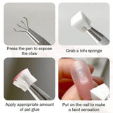 100 Stück Nail Art Schwamm Mit Metallgreifer, Sponge Brush Applicator, Sponge Nagel Pinsel, Maniküre Zubehör Für Nägel, Um Eine Varaudzen Von Gradient Nail Art Patterns Zu Ersetlen