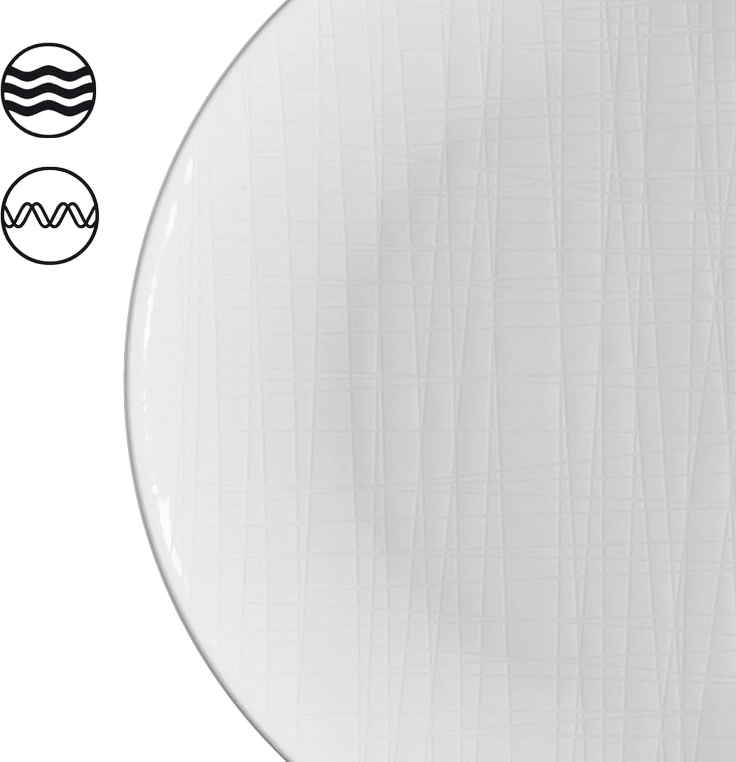Rosenthal 11770-800001-28370 Set Mesh, 16 pezzi, composto da 4 piatti (profondità 21 cm, piatti 21/27 cm), ciotole per cereali 14 cm, bianco