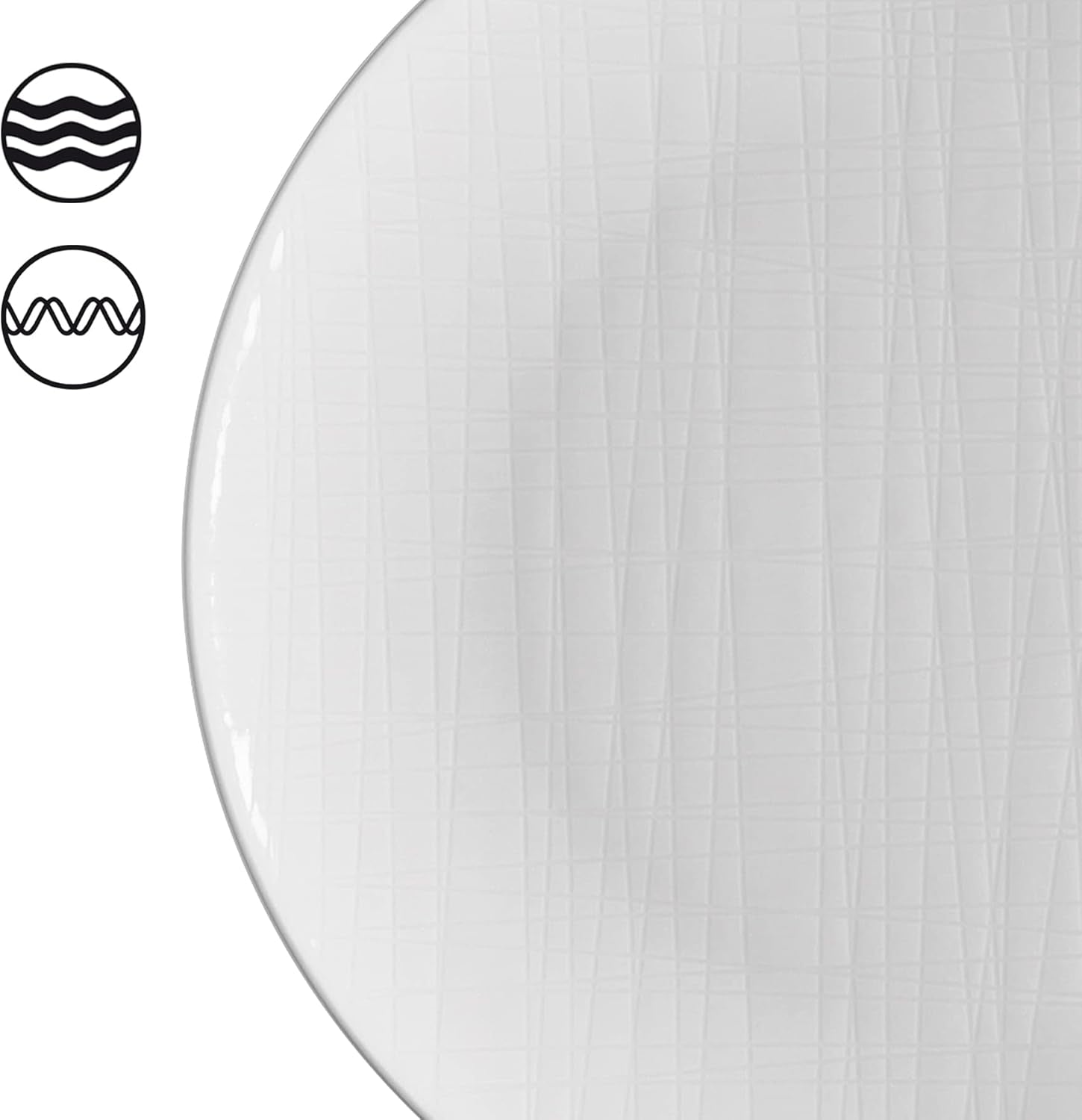 Rosenthal 11770-800001-28370 Set Mesh, 16 pezzi, composto da 4 piatti (profondità 21 cm, piatti 21/27 cm), ciotole per cereali 14 cm, bianco