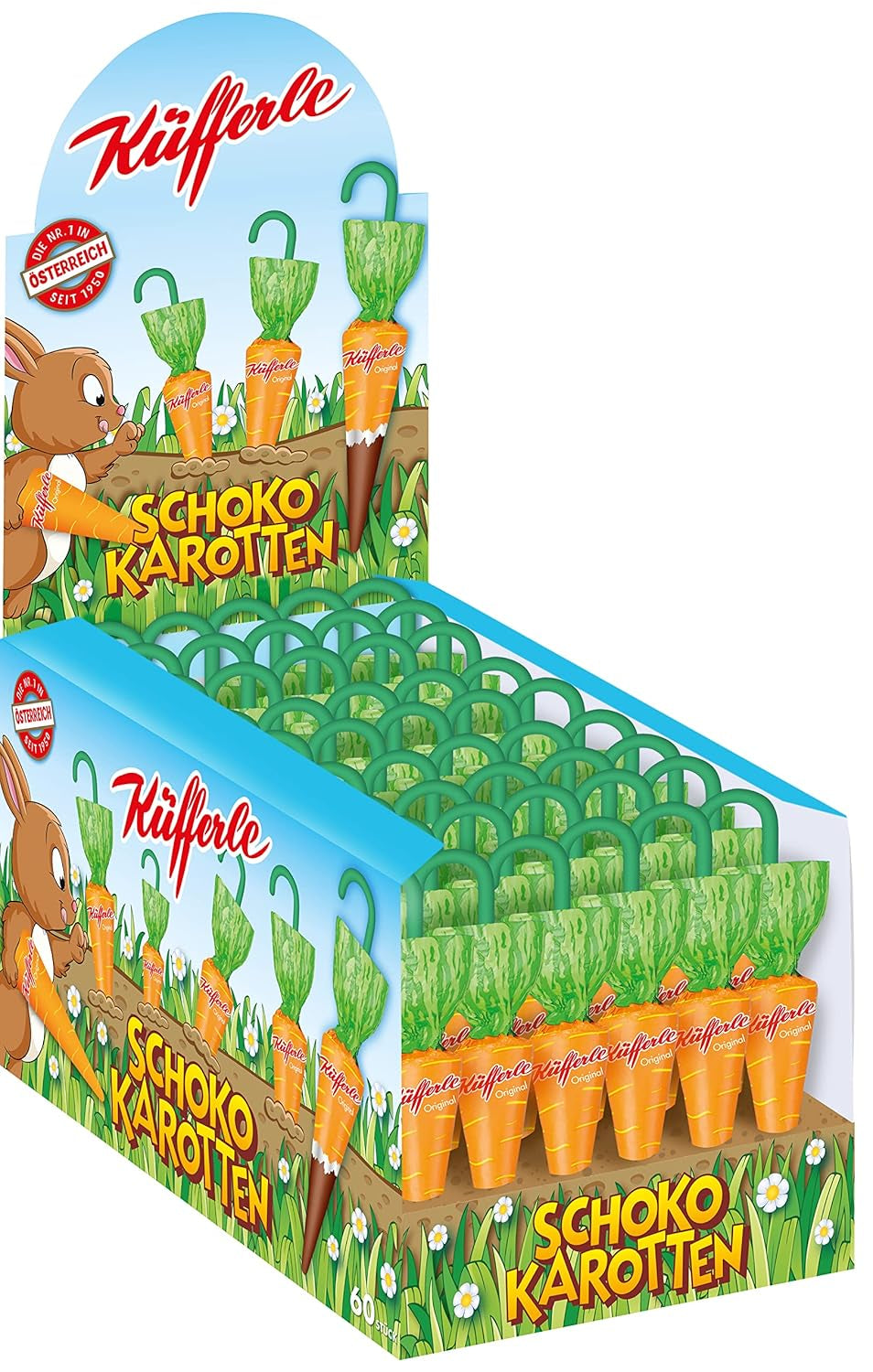Küfferle, Carote con cioccolato originale 810 g 60 pz., Cioccolato al latte, 1 pezzo