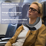 Cuscino per il collo Cuscino da viaggio in memory foam Cuscino per il collo in memory foam dal design ergonomico con maschera per gli occhi 2 tappi per le orecchie e custodia Perfetto per dormire in viaggio Quando si viaggia Naty Shop Cuscini ortopedici cervicali