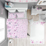 Biancheria da letto per bambini, stelle rosa, 100% cotone Biancheria da letto - bambini Naty Shop