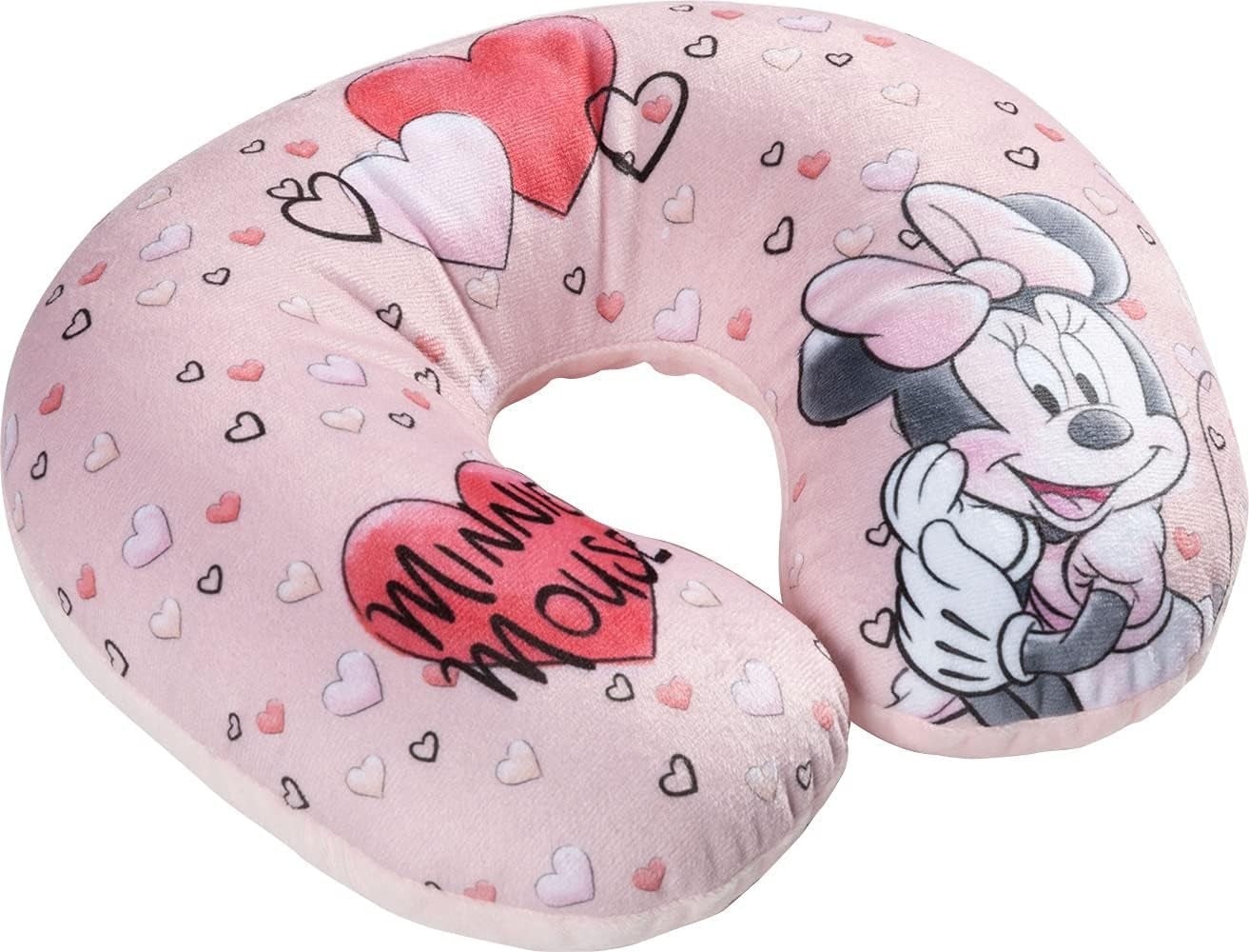 Tataway in Viaggio SI Grows - Cuscino da viaggio Disney Minnie Mouse | Materiale morbido e vellutato | Lavabile a mano 30° | Imbottitura con micro perle | Seggiolino per bambini adatto dai 3 anni, Rosa, taglia unica, velluto Cuscini da viaggio Naty Shop