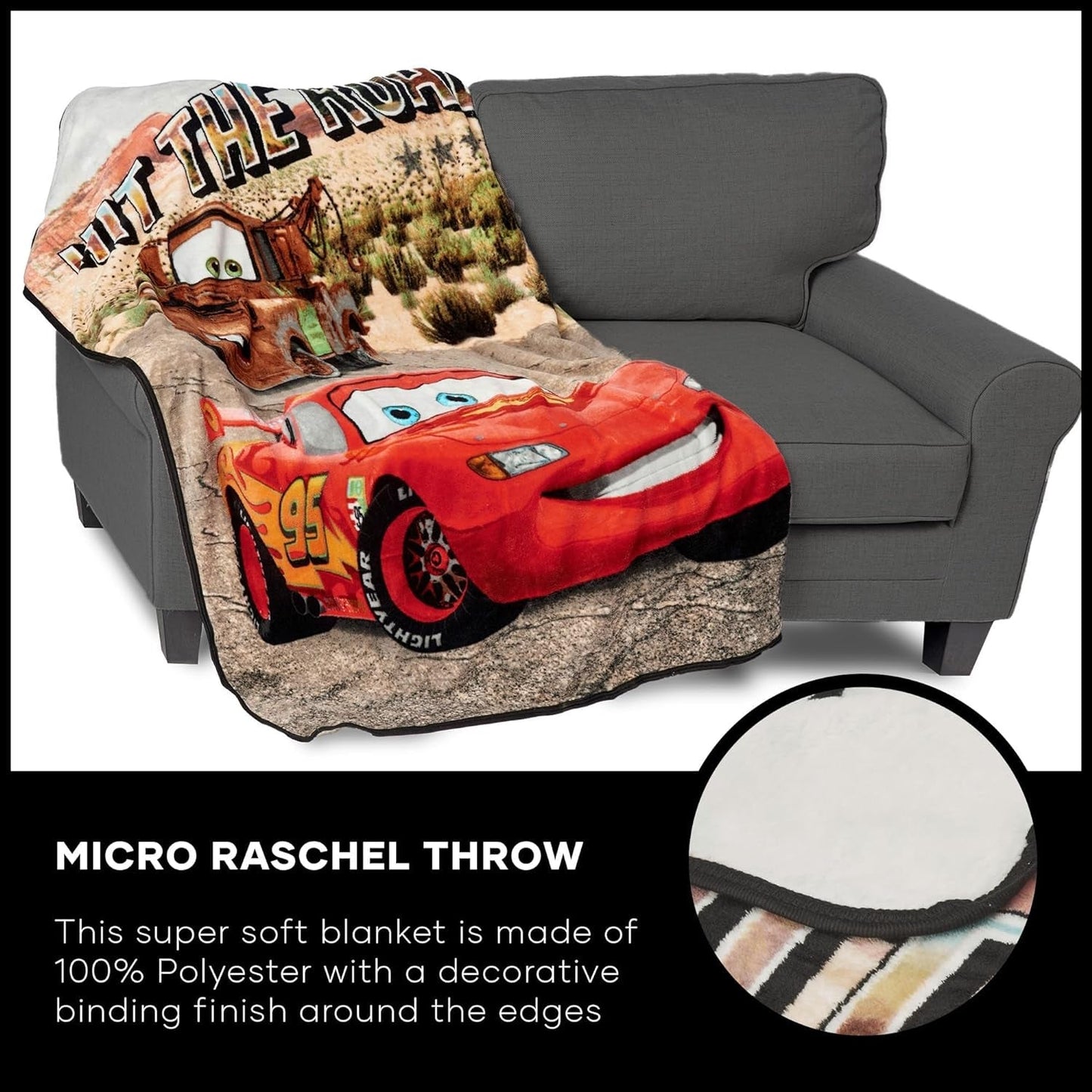 Lag3 Coperta da tiro Cars Micro Raschel Coperta da tiro, Poliestere, On The Street, 46" X 60" Letti e coperte Northwest