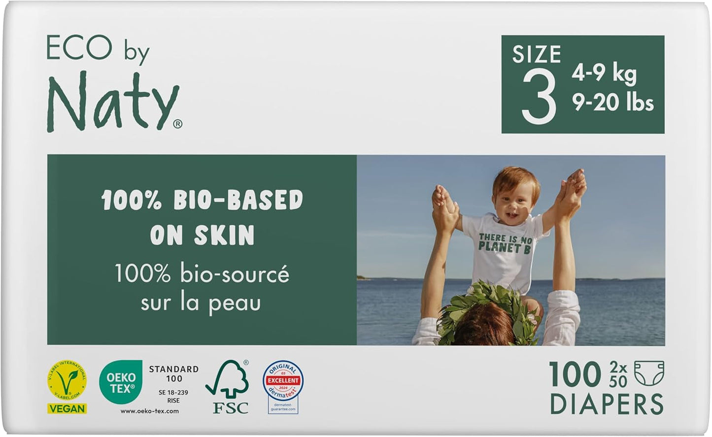Pannolini Eco Eco by Naty Baby Eco Pannolini - pannolini biologici premium, ecologici, realizzati con materiali a base vegetale, ideali per la pelle sensibile del bambino (taglia 5 - 80 pezzi)