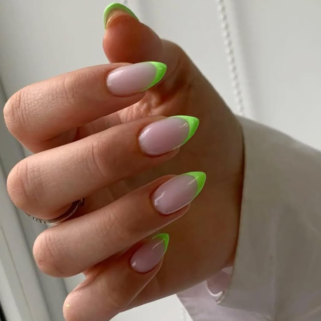 Punte francesi lunghe Colla glitter dorata su unghie lunghe quadrate Punta francese glitterata Unghie finte Set Unghie artificiali quadrate per le donne 24 pezzi