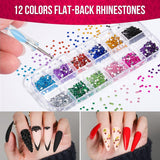 FANDAMEI Set di pennelli per nail art, 15 pezzi di pinsel per gel Nägel Nagel Pinsel, 5 pezzi di penna a pois, 10 rotoli di nastro adesivo, strasssteine ​​​​Nägel, ultra dünn Nagel Paillettes per nail art Maniküre Set