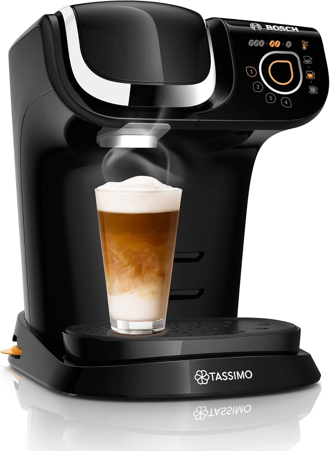 Macchina per caffè espresso Tassimo My Way con 2 capsule TAS6502 con filtro per l'acqua, oltre 70 bevande, personalizzazione delle bevande, varietà di caffè, erogazione facile, 1500 W, Nero