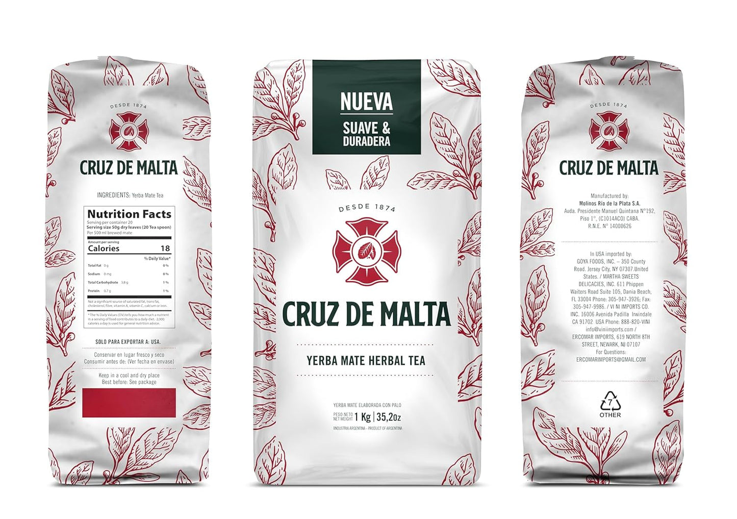 Tè mate argentino con pezzi di gambi, 1 kg.