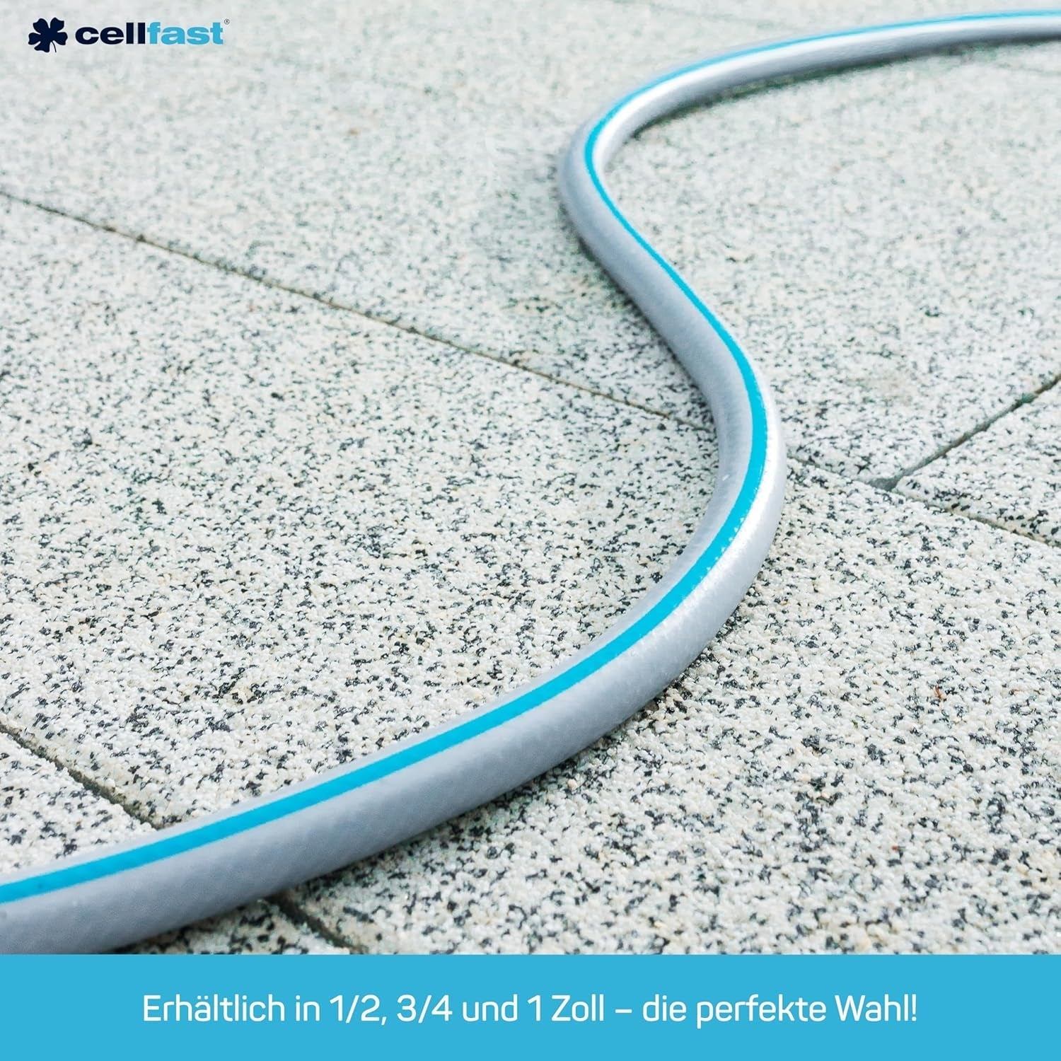 Tubo da Giardino CELLFAST, Tubo per Acqua da Giardino a 3 Strati, Resistente Filo Rinforzato, Tubo Flessibile per Irrigazione, Resistente ai Raggi UV, Anti-Alghe, 3,4 Pollici, Lunghezza 20 Metri