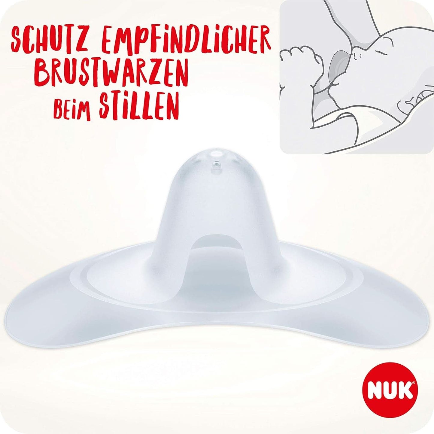 Paracapezzoli NUK | Paracapezzoli per l'allattamento al seno | Protegge dai capezzoli irritati | Silicone sottile | Taglia S (16 mm) | 2 pezzi Accessori per Alimenti e Allattamento Naty Shop