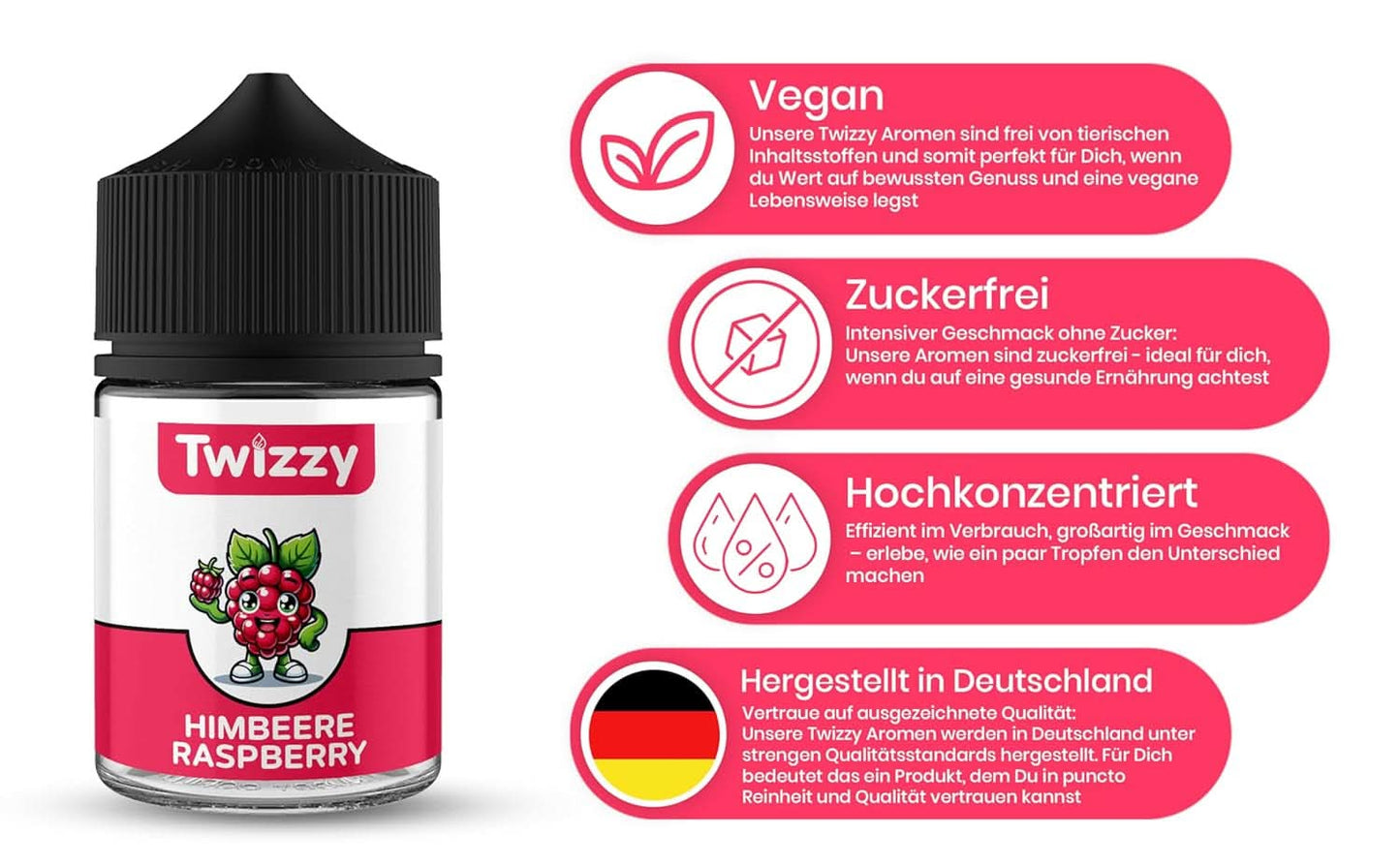 Twizzy, sapore intenso di lampone, 60 millilitri Arome Naty Shop