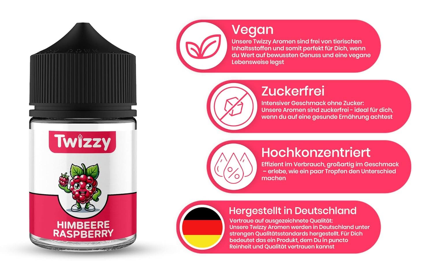 Twizzy, sapore intenso di lampone, 60 millilitri Arome Naty Shop
