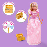 Simba Steffi Love Princess Diamond Princess gioca con la bambola con scrigno del tesoro magico, scettro e diamanti, 29 cm, da 3 anni in su