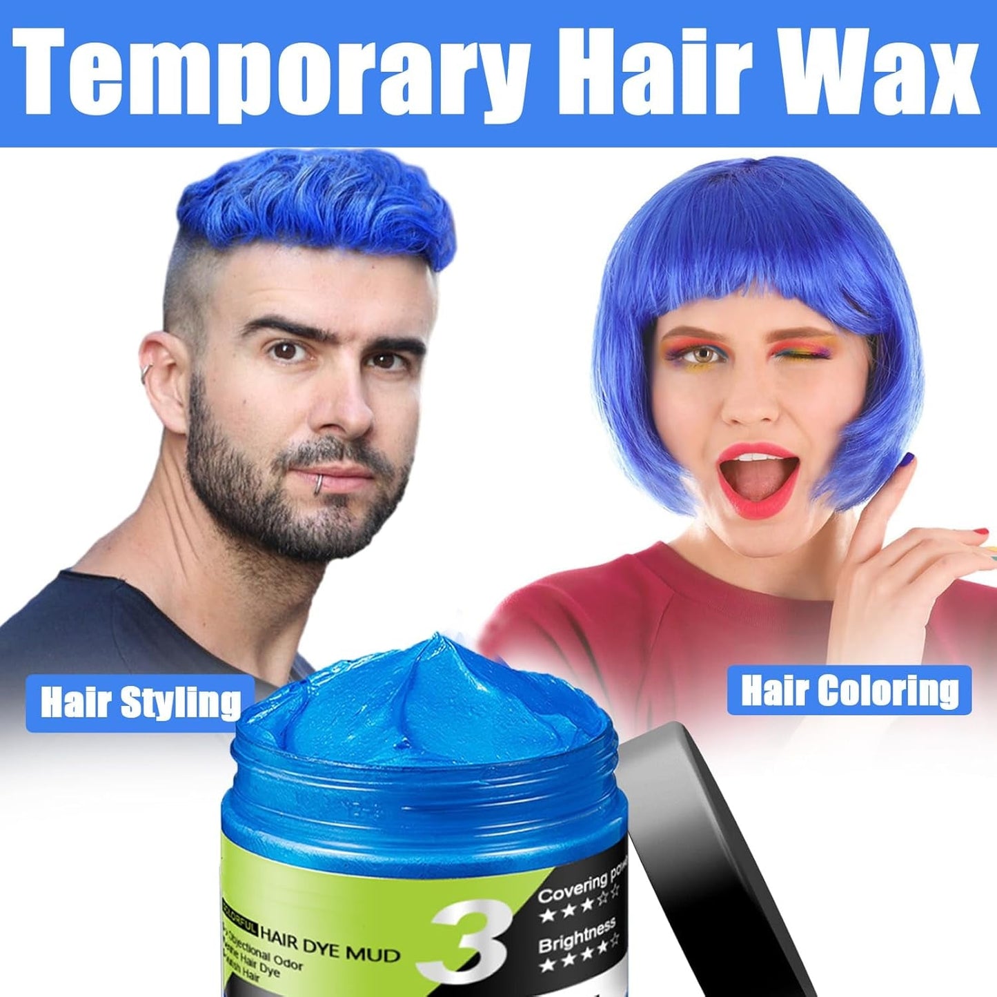 Cera Per Capelli Blu Temporaneo Spray Per Capelli Blu Colore Crazy Blue Lavabile Per Capelli Tintura Per Capelli Istantanea Colore Naturale Per Capelli Styling Capelli Per Uomini Donne Feste Naty Shop Tinture Per Capelli