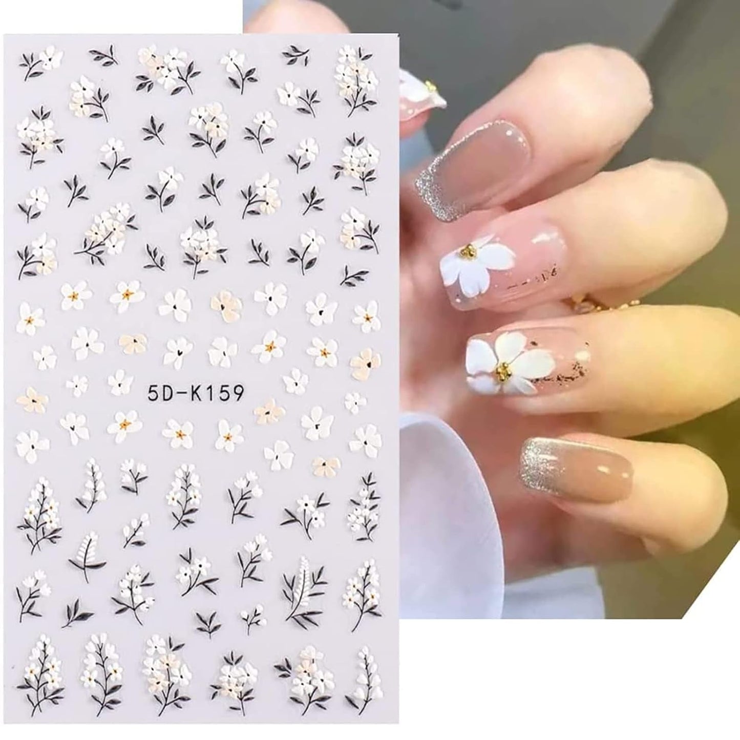 Set di adesivi per unghie per design unico, 4 accessori per nail art colorati, perfetti per gel 3D e strisce di gel UV
