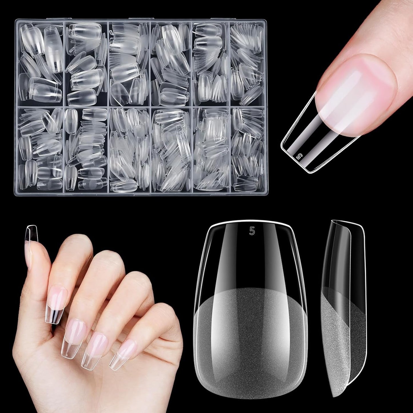 Unghie Artificiali Corte 500 Pezzi Punte Per Unghie In Gel Morbido Con Copertura Completa Per Unghie In Gel 12 Misure Punte Per Unghie Prelucidate Per Unghie In Gel Unghie Artificiali Corte Estensioni Per Unghie A Bara Con Scatola