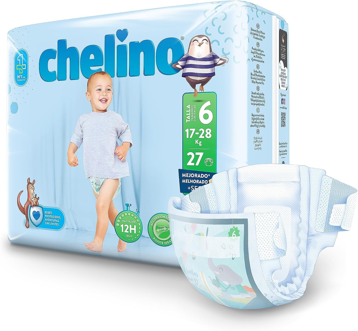 Pannolini Indas Fashion & Love XL, taglia 6 (17-28 kg), 27 pezzi