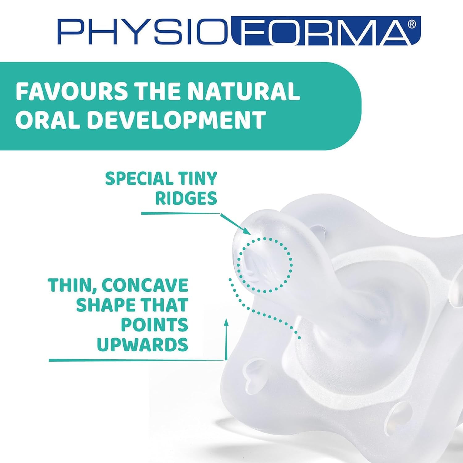 PHYSIOFORMA MINI SOSPENSIONE MORBIDA PURGE, LUMINOSA, 2-6M, 100% SILICONE, 2 PEZZI