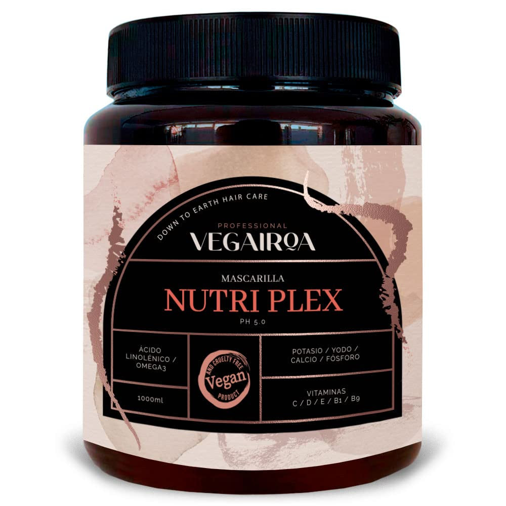 VEGAIROA - Nutri Plex Mask - Terapia intensiva - Cura idratante profonda - Effetto protezione crespo - Per capelli secchi - Prodotto professionale per lo styling vegano - Maschera per capelli Naty Shop da 1000 g Titolo predefinito