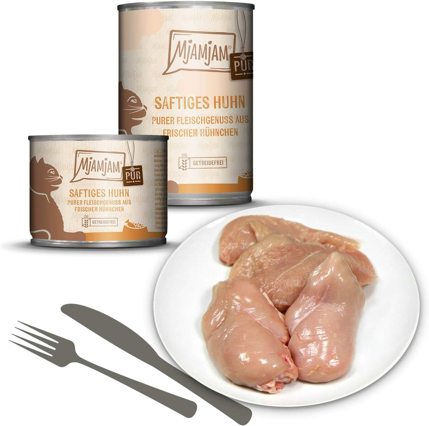 MjAMjAM - Cibo umido premium per gatti - Pack Mix V - Pure Meat Delight Confezione da 6 (6 x 400 g) Senza cereali con carne extra