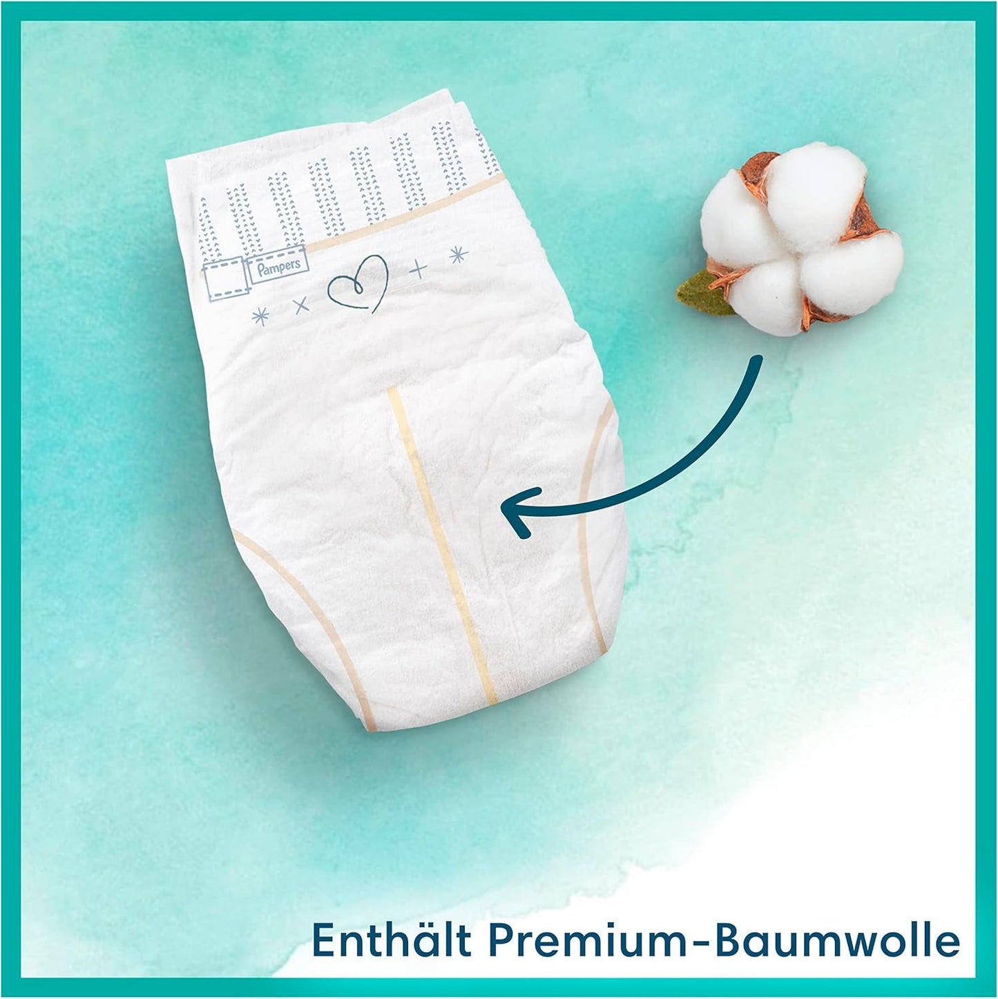 Pannolini Pampers per bambini, taglia 2 (4-8 kg), Harmony, scatola Half Moon, protezione delicata per la pelle e ingredienti a base di erbe, 240 pezzi