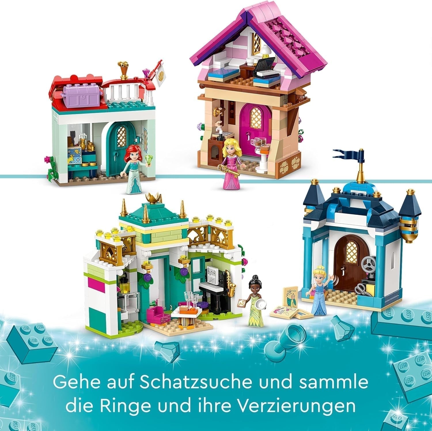 LEGO Disney Princess: Disney Princess Adventure Market, casa giocattolo con 4 bambole tra cui Cenerentola e Ariel, set da gioco con mappa del tesoro, regalo per ragazze e ragazzi a partire da 6 anni 43246 Set da costruzione Besuche den LEGO-Store
