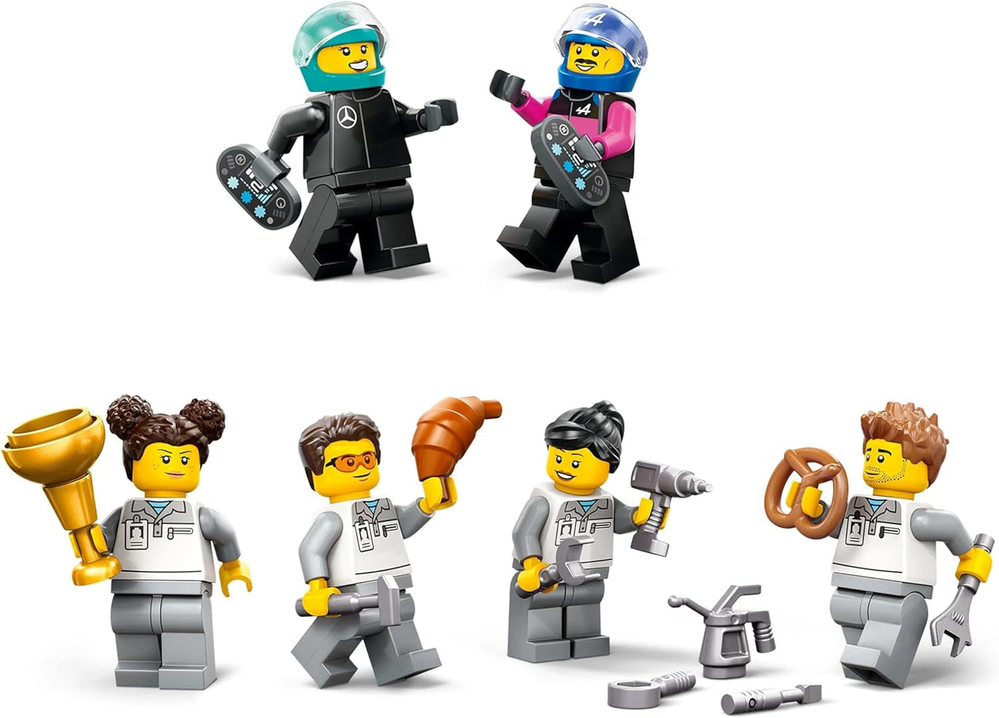 Garage F1 LEGO City con auto da corsa Mercedes-Amg e Alpine - Auto da corsa di Formula 1 con 2 piloti e 4 minifigure meccaniche - Regalo per ragazzi e ragazze 7+ e fan 60444 Besuche den LEGO-Store Building Sets