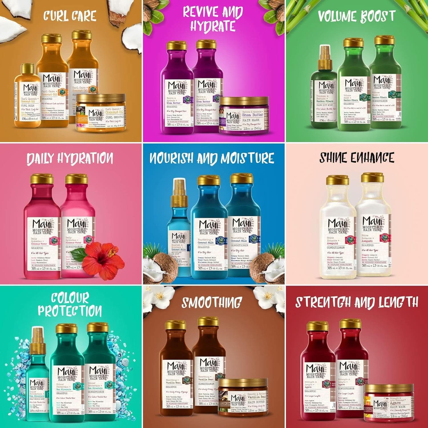 Maui Moisture Revive & Hydrate + Burro di Karitè, Shampoo o Balsamo, 385ml Doccia e Bagno Naty Shop