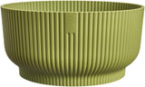 elho Vibes Fold Bowl 25 - Vasi da fiori per interni - 100% plastica riciclata - Ø 24,9 x H 12,1 cm - Verde/Ferngrün