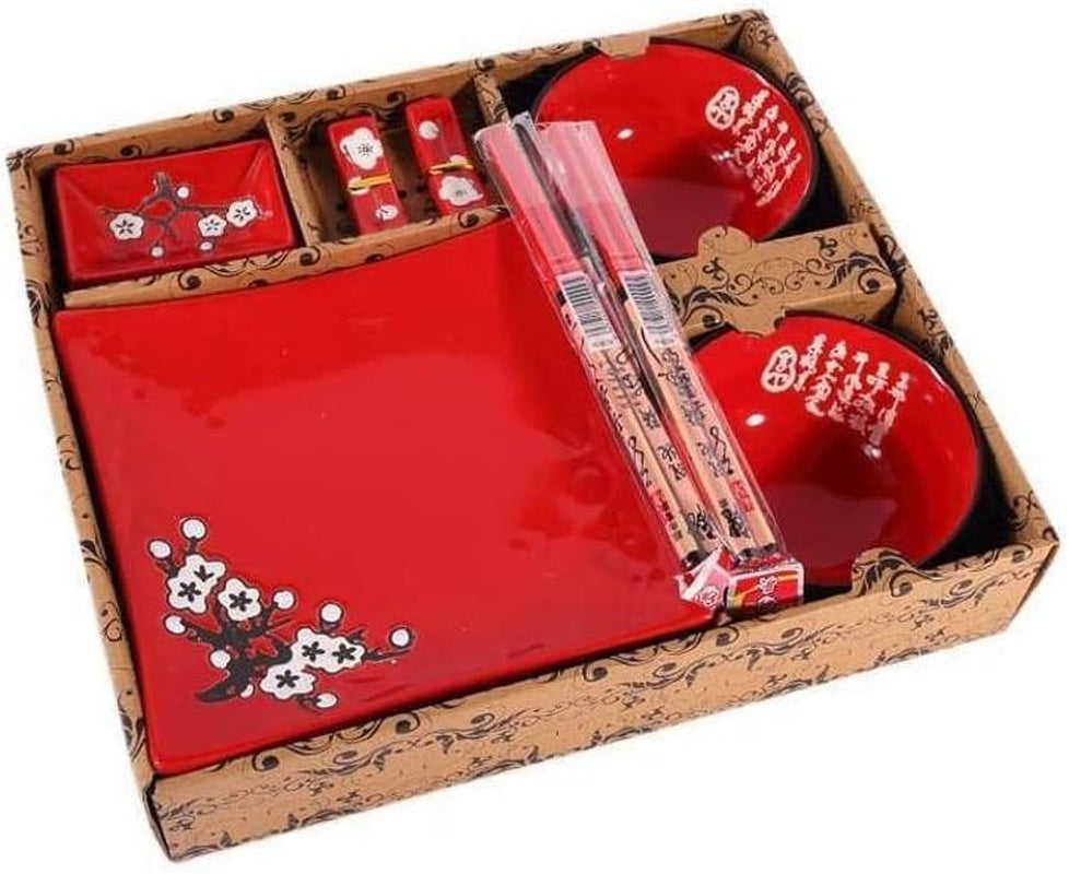 Servizio da Tavola Completo Giapponese 2381, Porcellana, Rosso
