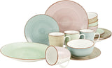CreaTable, 22582, serie SAMBA, set di stoviglie da 16 pezzi per 4 persone, servizio combinato in porcellana, lavabile in lavastoviglie e adatto al microonde, produzione di qualità
