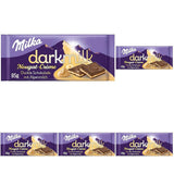 Milka Black Milk – Cioccolato fondente alpino con ripieno cremoso al latte e torrone – 85g (confezione da 5)