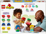 LEGO DUPLO Big Feelings, gioco di costruzione impilabile con 23 mattoncini colorati e 4 personaggi, giocattolo di abilità motoria per promuovere lo sviluppo sociale ed emotivo dei bambini a partire da 18 mesi 10415 Set di costruzione Beuche den LEGO-Store