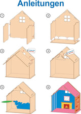 Baker Ross FN199 Costruisci la tua casa delle bambole in legno - Kit di costruzione per casa delle bambole da 1 pezzo per bambini