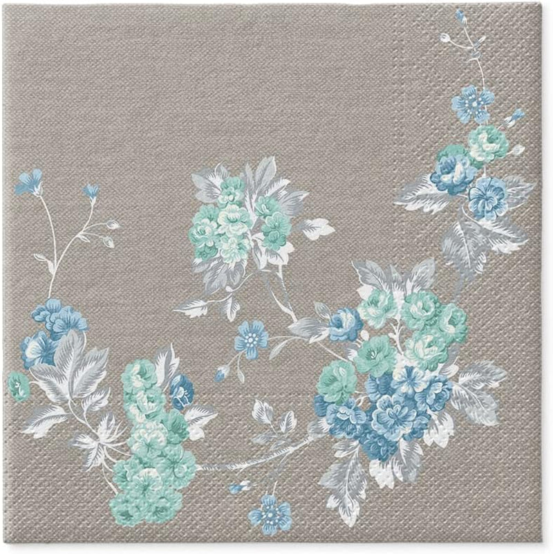 PAW - Tovaglioli 3 Veli (33 X 33 Cm) I 20 Pezzi I Perfetti per Compleanni, Feste, Matrimoni, Comunioni e Festività I Tovaglioli di Carta Colorati - Fiori Eleganti I Colore: Peaceful Garden