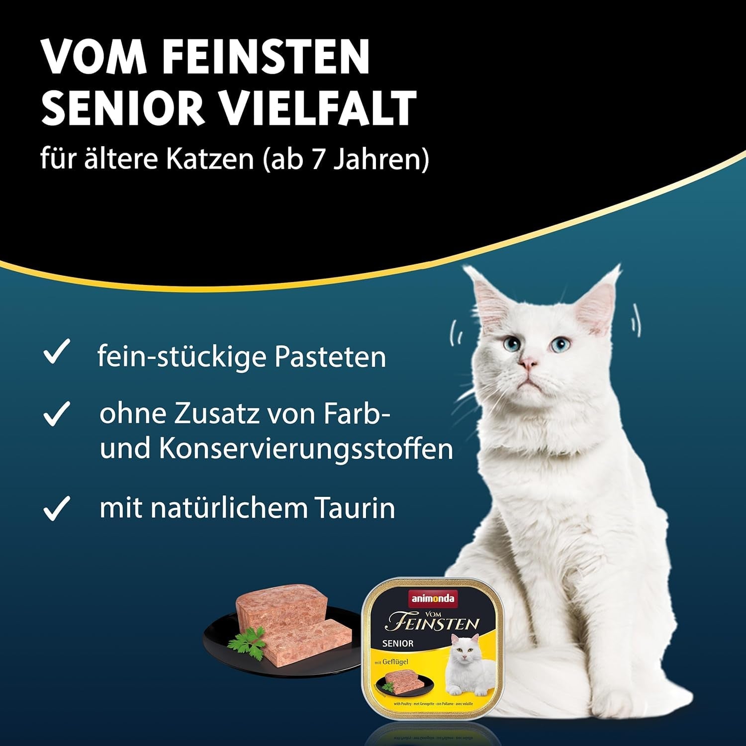 animonda vom Feinsten Senior, cibo umido per gatti anziani a partire da 7 anni, varietà per gatti anziani, 32 x 100 g