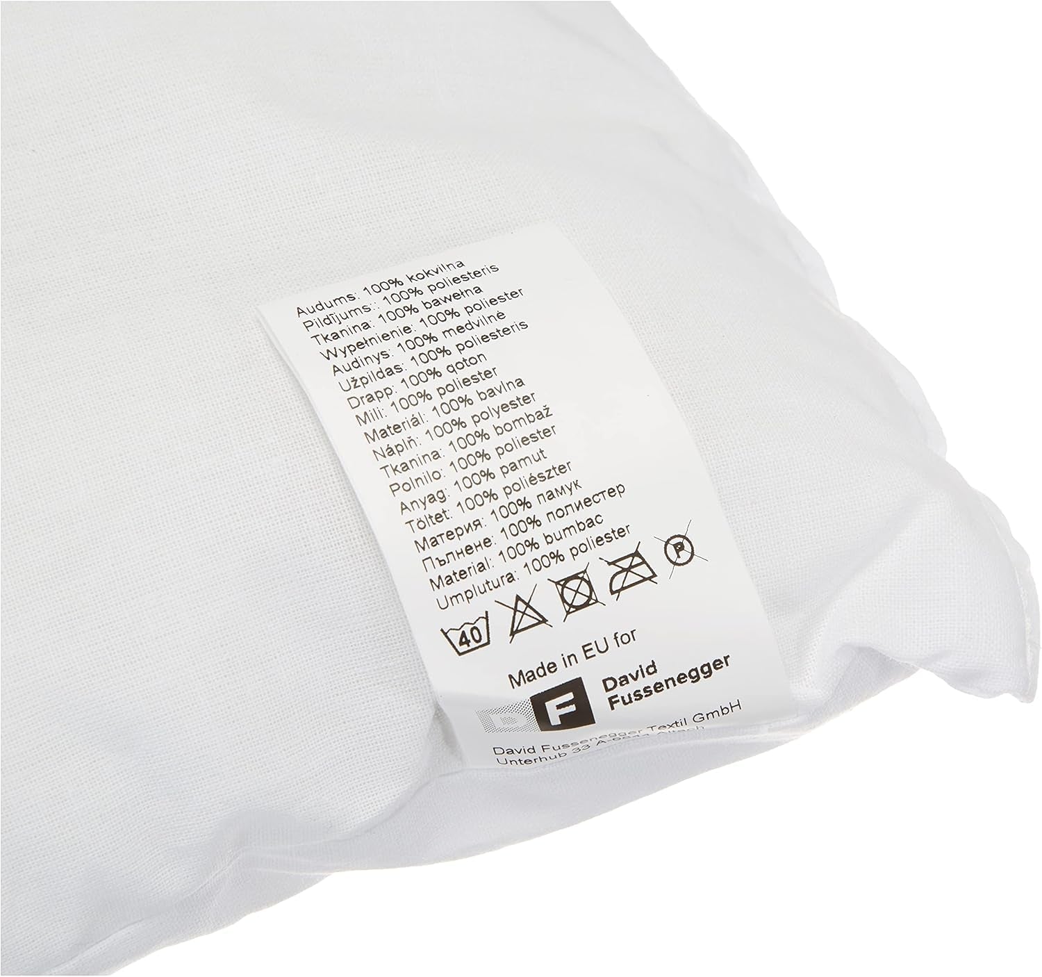 David Fussenegger pillow filling, white, 40 X 30 cm, 87000065 Naty Shop standard pillows