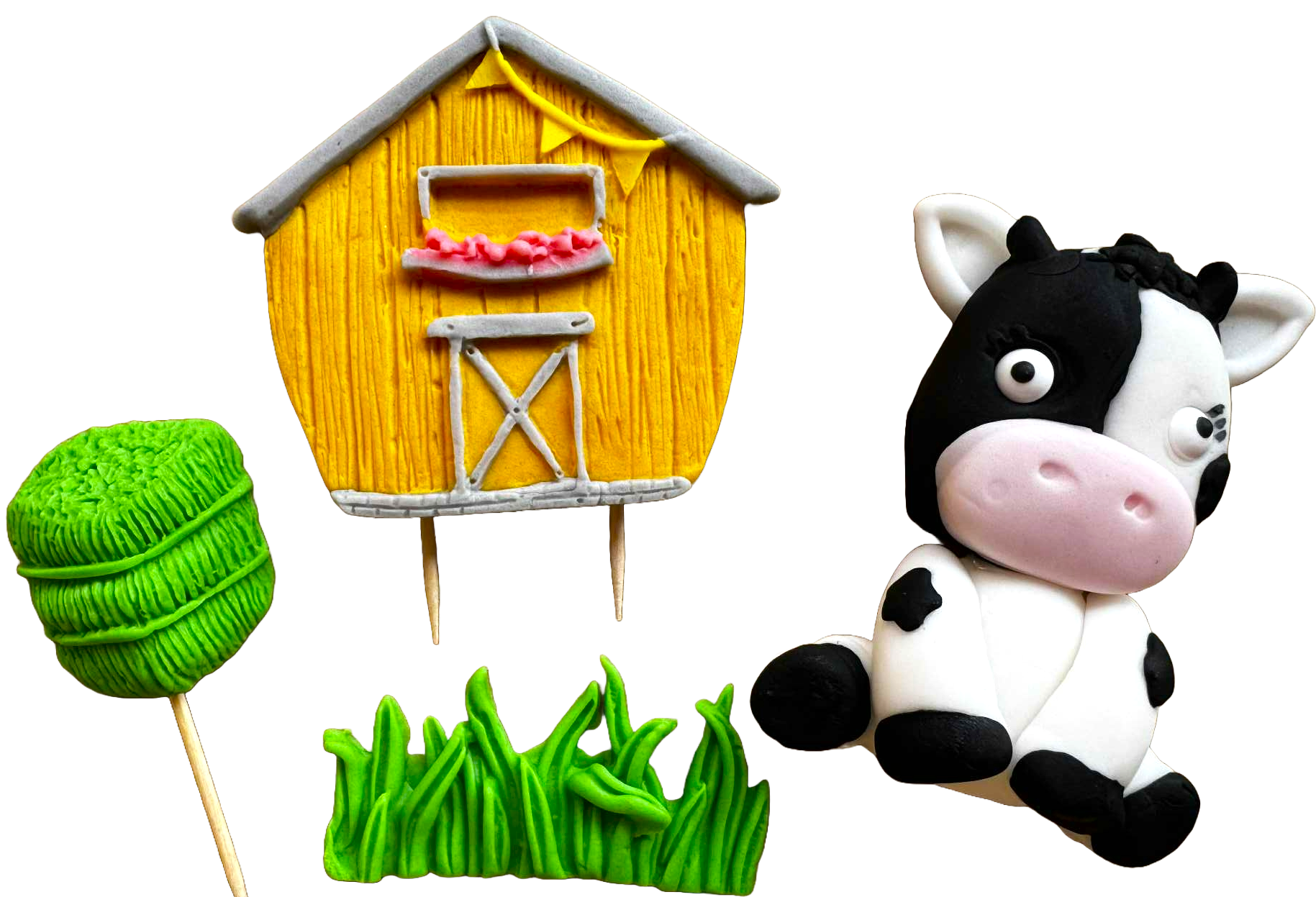 Set di 4 decorazioni commestibili, Decorazioni in pasta di zucchero Vacuta Lola Nati Shop