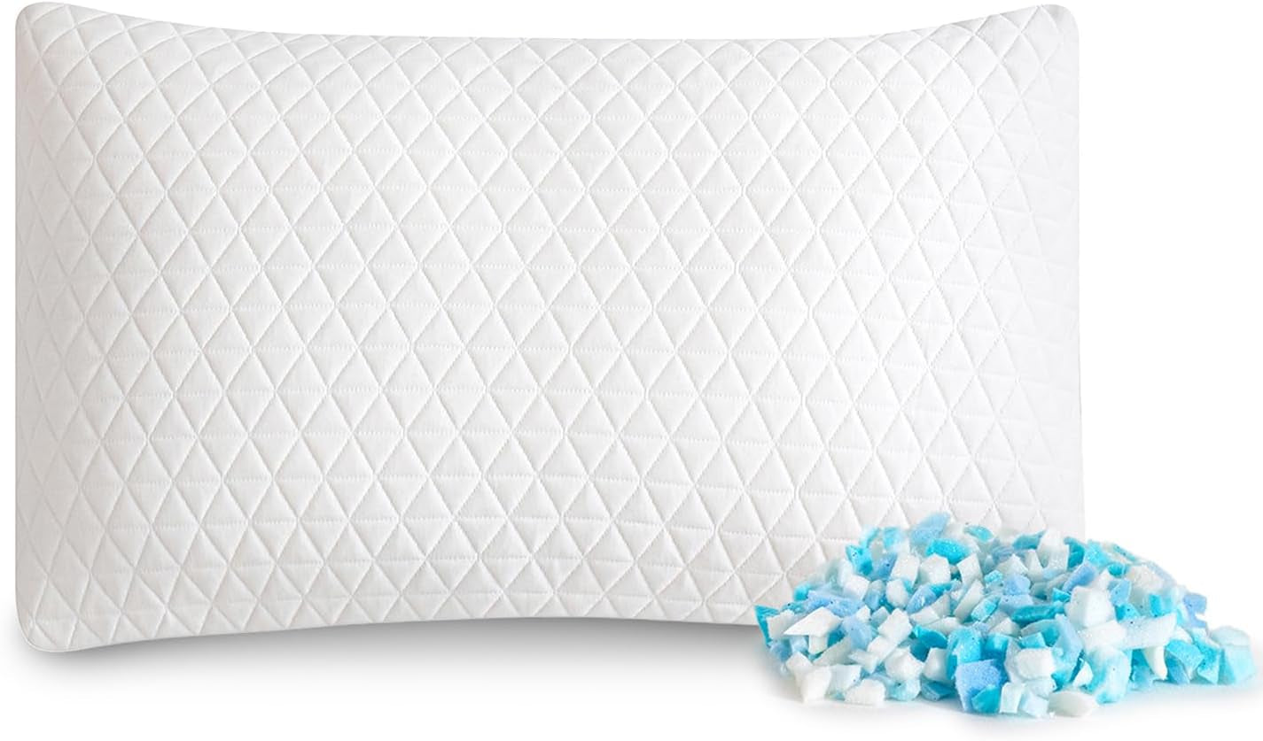 Cuscino in memory foam EGO HOME 40x80 cm con memory foam triturato - Cuscino di supporto per il collo traspirante ed ergonomico per chi dorme sul fianco, sulla schiena o sulla pancia - Certificato Oeko-Tex - Fodera lavabile