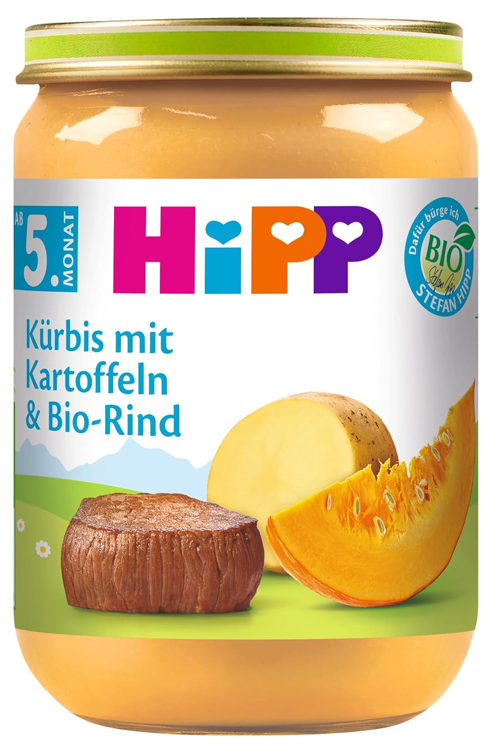 HiPP Zucca con Patate e Manzo Biologico Confezione da 6 (6 x 190g)