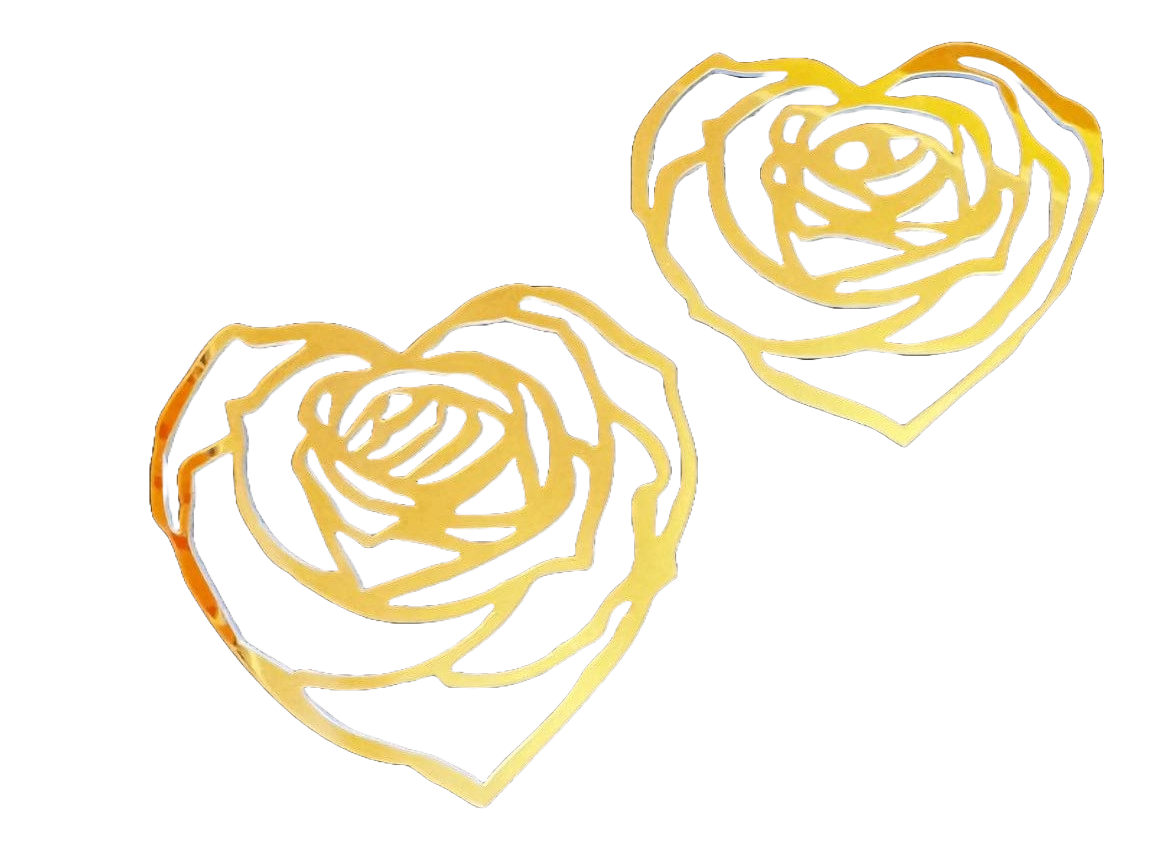 Set di 2 decorazioni non commestibili, acrilico, Cuori di rose Naty Shop