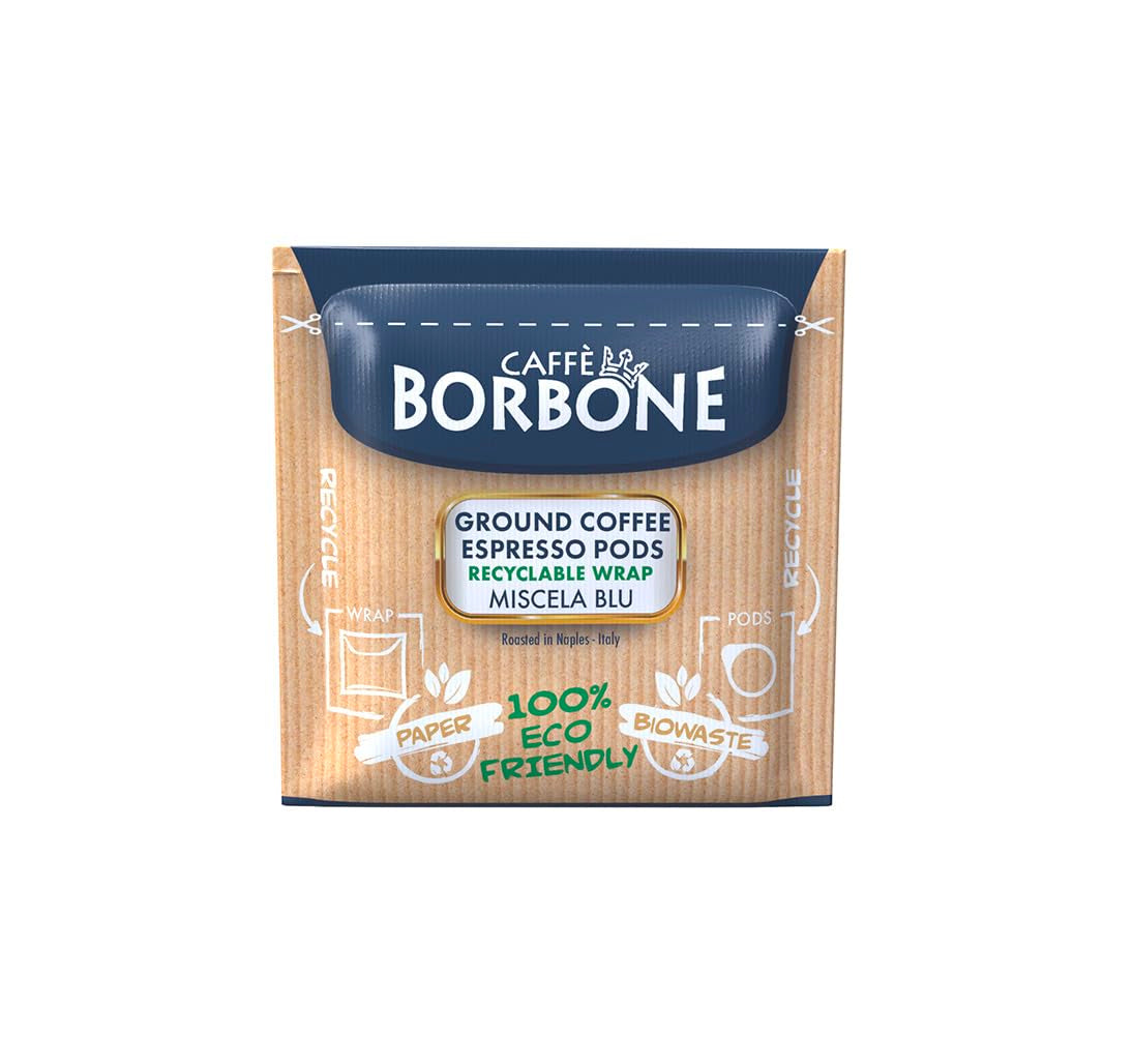 Caffè Borbone Tamponi Compostabili, Blu Kaffeemischung - 50 Tamponi - Compatibili con Sistema ESE Tamponi Carta 44 mm