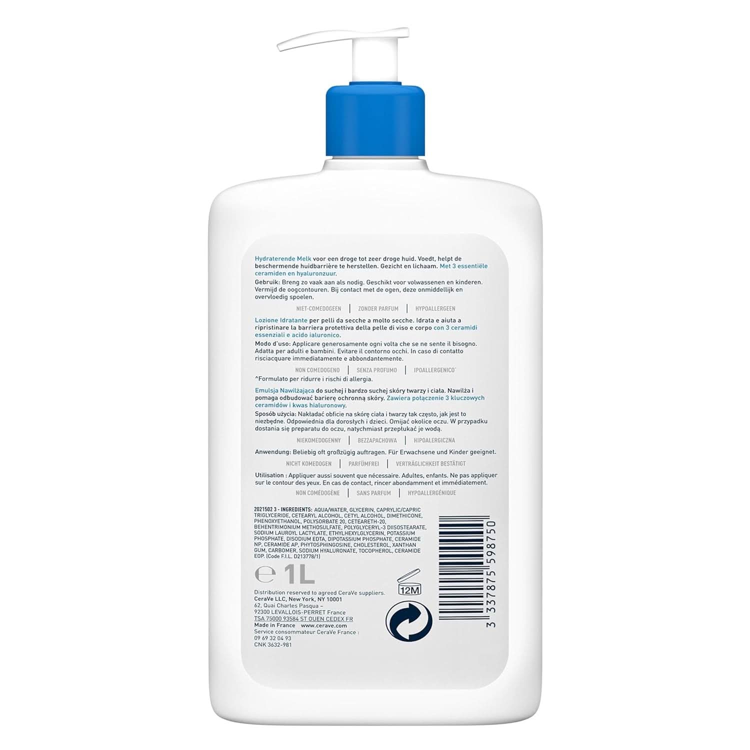 Cerave Lozione idratante per corpo e viso, 1 litro Cosmetici e Beauty Naty Shop