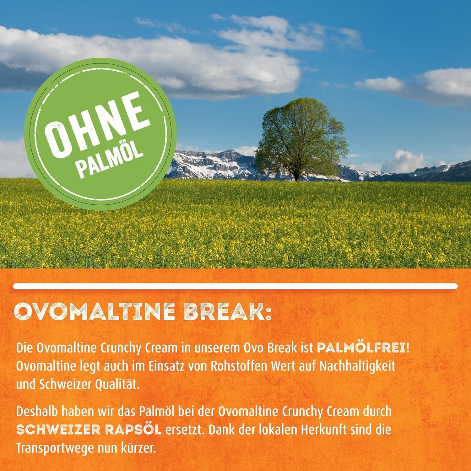 Ovomaltine OVO BREAK Barretta Wafer e Cioccolato - uno snack croccante dal gusto inconfondibile della nostra apprezzata Creme Crocante, naturalmente senza olio di palma (4 x 39g)