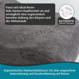TEMPUR Cuscino da Viaggio in Memory Foam, Cuscino per Collo ergonomico, Borsa per Il Trasporto Inclusa, Antracite, Dimensioni 25 x 31 x 10/7 cm