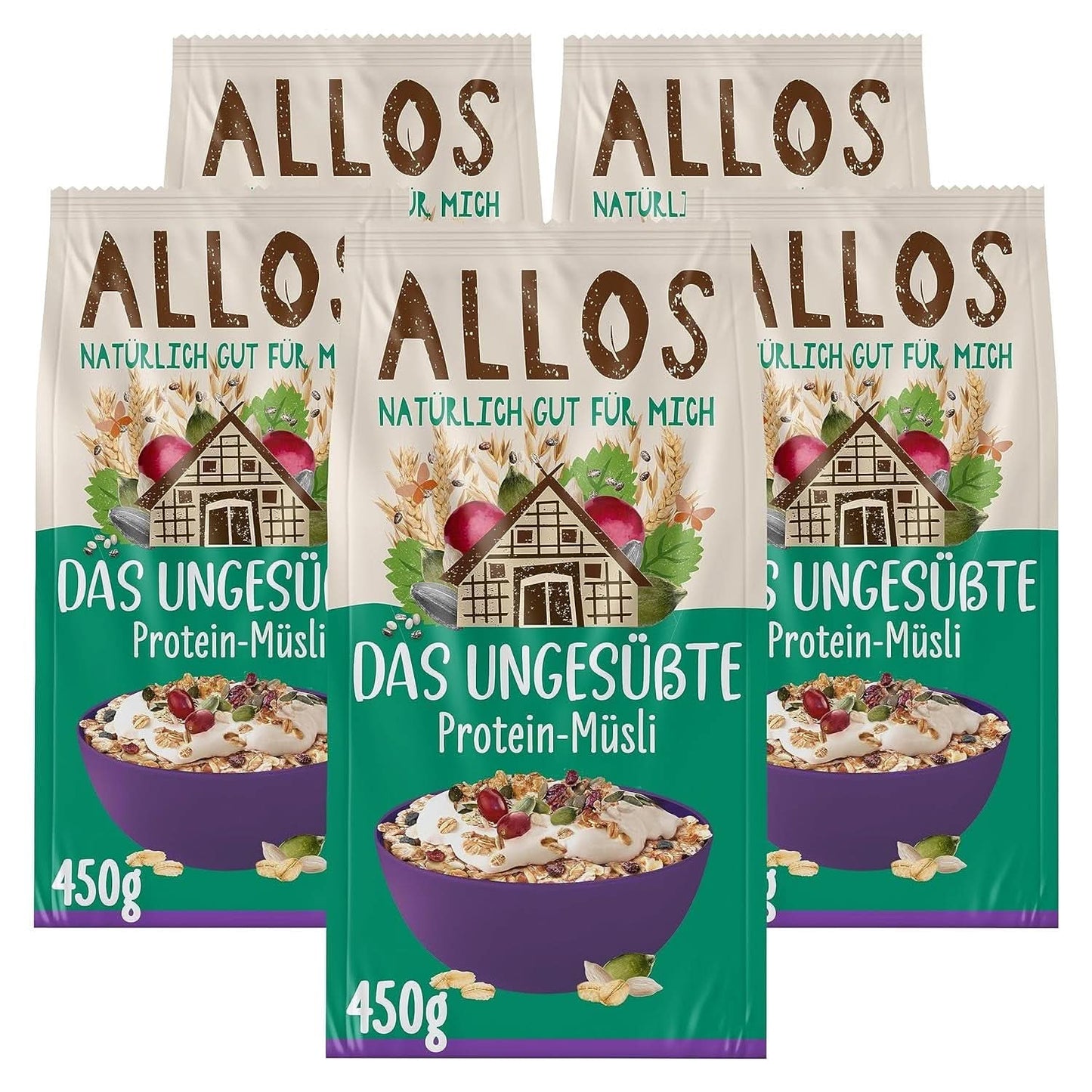 Allos, muesli ai frutti di bosco non zuccherato, conf. 5 x 500 grammi Cereali Naty Shop Muesli proteico